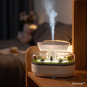 RainDrop Aroma Diffuser Humidifier on a nightstand